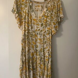 Anthropologie Yellow and Green Women's Dress